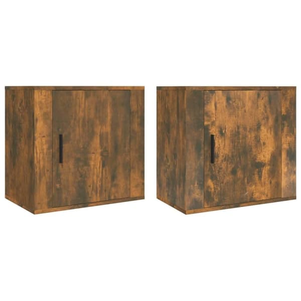 vidaXL væghængte sengeborde 2 stk. 50x30x47 cm røget egetræsfarve