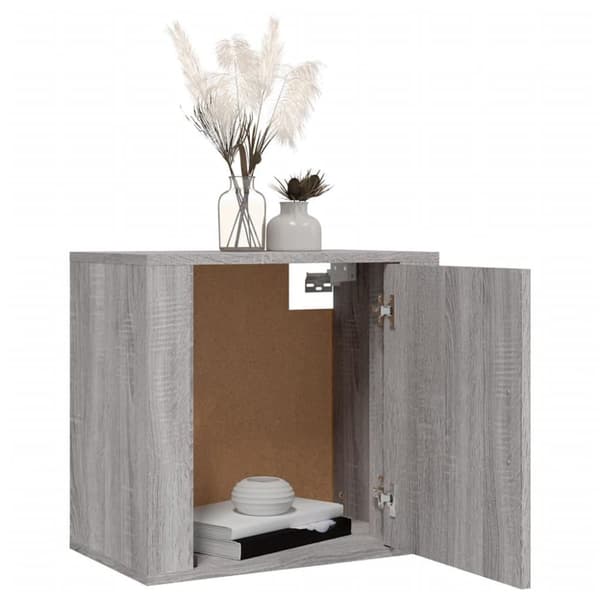 vidaXL Seinäkiinnitettävät yöpöydät 2 kpl harmaa Sonoma 50x30x47 cm