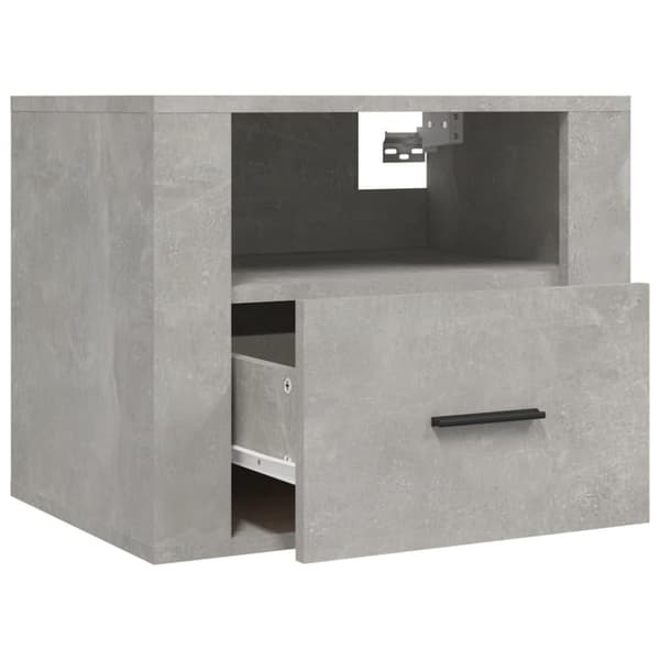 vidaXL væghængt sengebord 50x36x40 cm betongrå