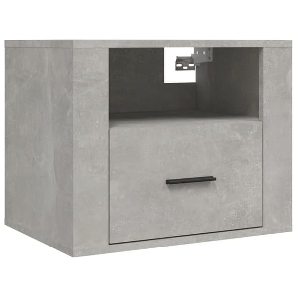 vidaXL væghængt sengebord 50x36x40 cm betongrå