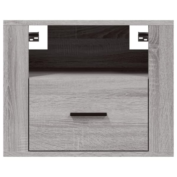 vidaXL Seinäkiinnitettävät yöpöydät 2 kpl harmaa Sonoma 50x36x40 cm