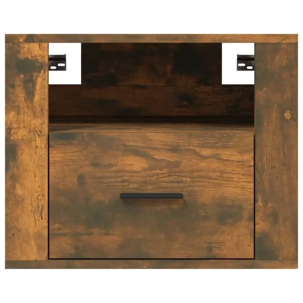 vidaXL Väggmonterat sängbord rökfärgad ek 50x36x40 cm