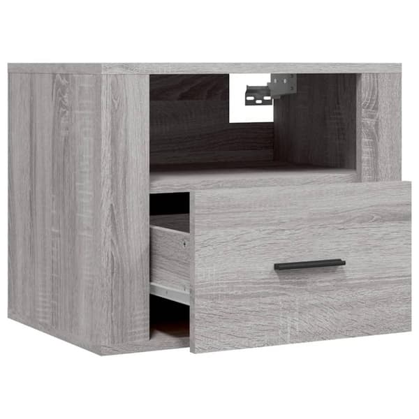 vidaXL Veggmonterte nattbord 2 stk grå sonoma 50x36x40 cm