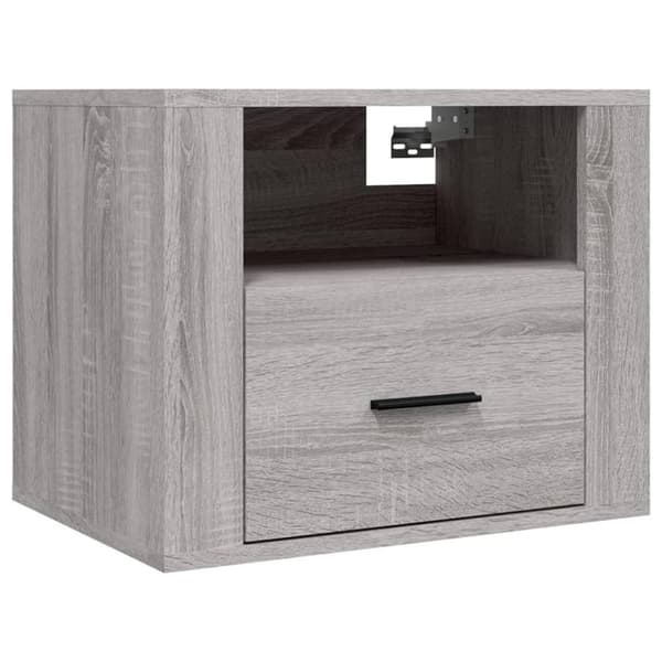 vidaXL Veggmonterte nattbord 2 stk grå sonoma 50x36x40 cm