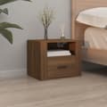 Miniatyrbilde 3 av 11: vidaXL Veggmonterte nattbord 2 stk brun eik 50x36x40 cm