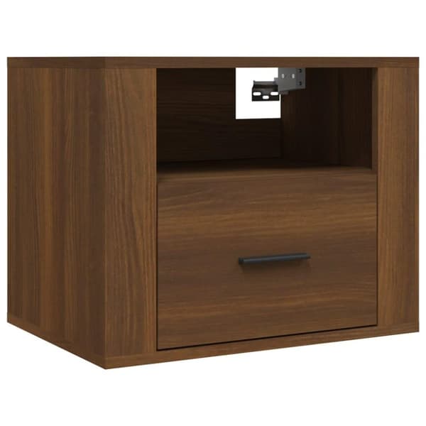 vidaXL Veggmonterte nattbord 2 stk brun eik 50x36x40 cm