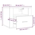 Miniatyrbilde 11 av 11: vidaXL Veggmonterte nattbord 2 stk brun eik 50x36x40 cm