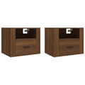 Miniatyrbilde 1 av 11: vidaXL Veggmonterte nattbord 2 stk brun eik 50x36x40 cm