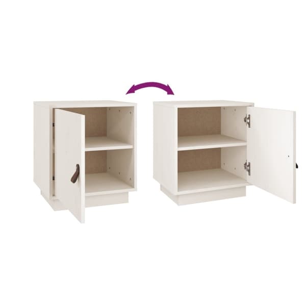 vidaXL Nattbord 2 stk hvit 40x34x45 cm heltre furu