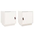 Miniatyrbilde 1 av 10: vidaXL Nattbord 2 stk hvit 40x34x45 cm heltre furu