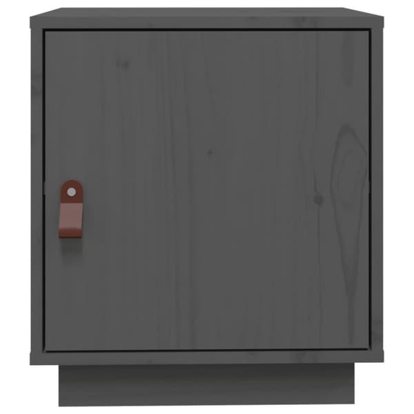 vidaXL Sängbord 2 st grå 40x34x45 cm massivt furuträ