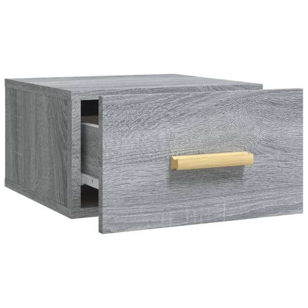 vidaXL Seinäkiinnitettävä yöpöytä harmaa Sonoma 35x35x20 cm