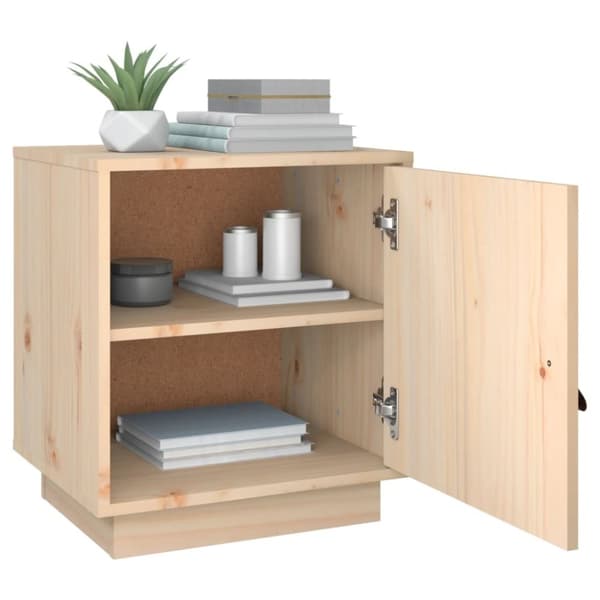 vidaXL sengebord 40x34x45 cm massivt fyrretræ