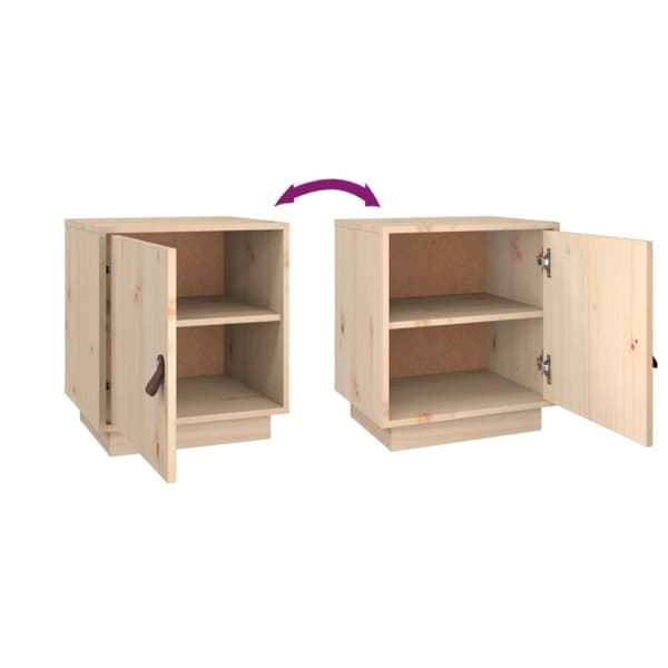 vidaXL sengebord 40x34x45 cm massivt fyrretræ