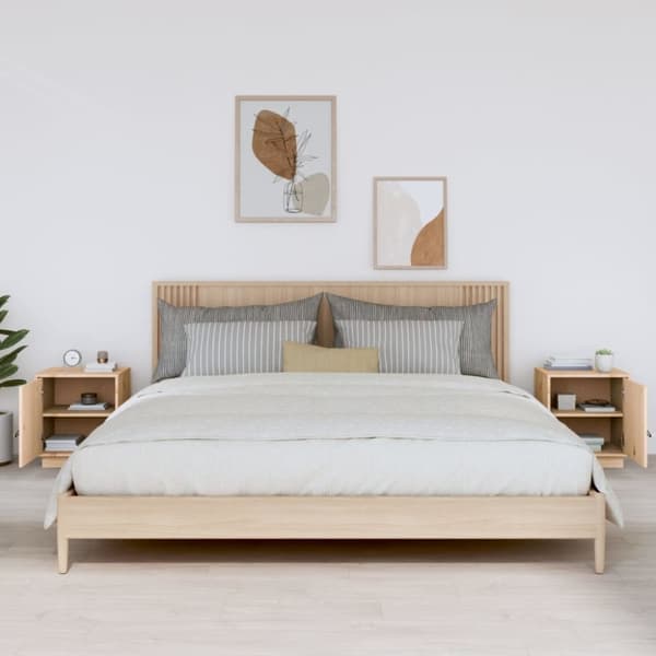 vidaXL Yöpöydät 2 kpl 40x34x45 cm täysi mänty
