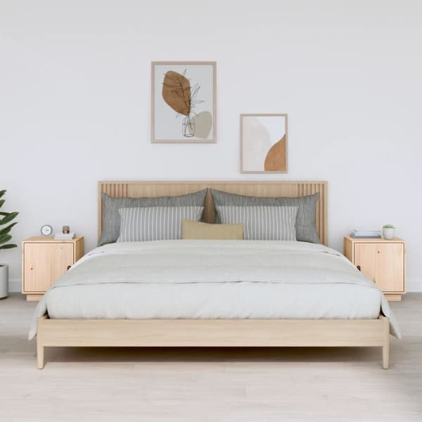 vidaXL Yöpöydät 2 kpl 40x34x45 cm täysi mänty