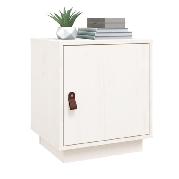 vidaXL sengeborde 2 stk. 40x34x45 cm massivt fyrretræ hvid