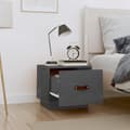 Miniatyrbild 3 av 9: vidaXL Sängbord 2 st grå 40x34x35 cm massiv furu