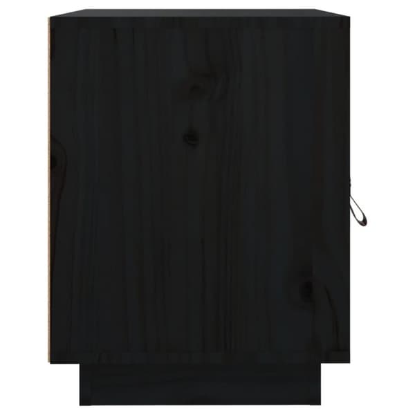 vidaXL sengebord 40x34x45 cm massivt fyrretræ sort
