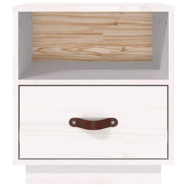 vidaXL sengeborde 2 stk. 40x34x45 cm massivt fyrretræ hvid