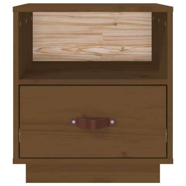 vidaXL sengeborde 2 stk. 40x34x45 cm massivt fyrretræ gyldenbrun