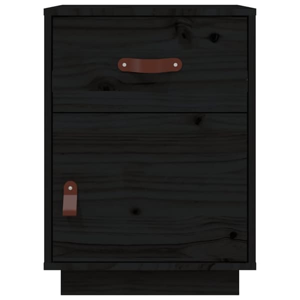 vidaXL sengeborde 2 stk. 40x34x55 cm massivt fyrretræ sort