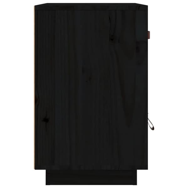 vidaXL sengeborde 2 stk. 40x34x55 cm massivt fyrretræ sort