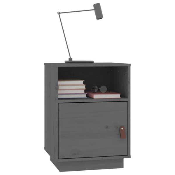 vidaXL sengeborde 2 stk. 40x34x55 cm massivt fyrretræ grå
