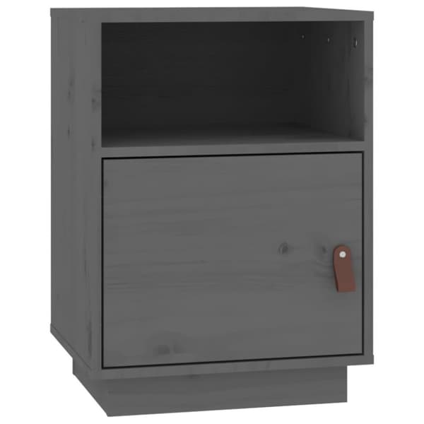 vidaXL sengeborde 2 stk. 40x34x55 cm massivt fyrretræ grå