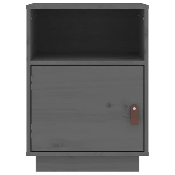 vidaXL sengeborde 2 stk. 40x34x55 cm massivt fyrretræ grå