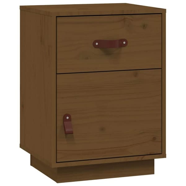 vidaXL sengeborde 2 stk. 40x34x55 cm massivt fyrretræ gyldenbrun