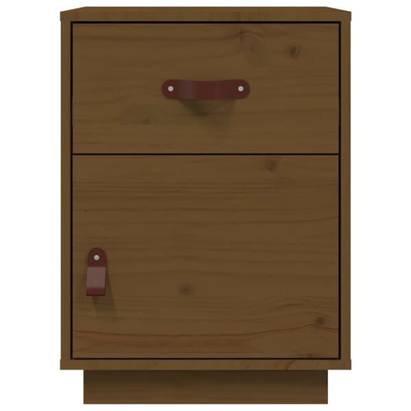 vidaXL sengeborde 2 stk. 40x34x55 cm massivt fyrretræ gyldenbrun