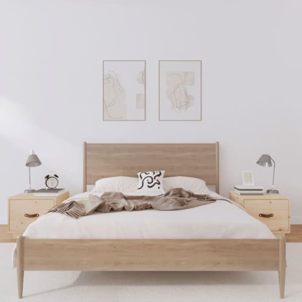 vidaXL sengeborde 2 stk. 40x34x35 cm massivt fyrretræ