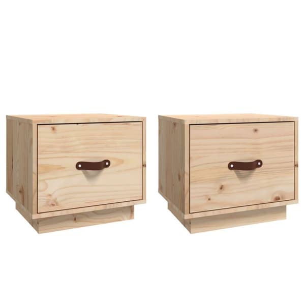 vidaXL sengeborde 2 stk. 40x34x35 cm massivt fyrretræ