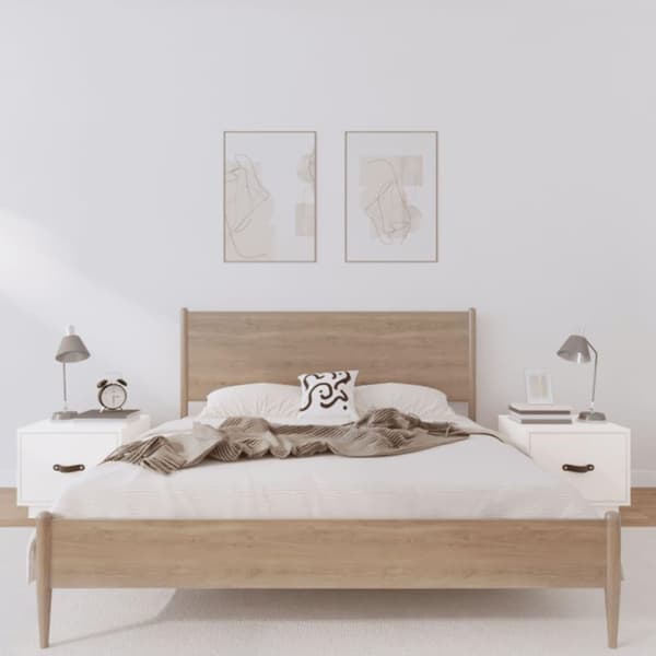 vidaXL sengeborde 2 stk. 40x34x35 cm massivt fyrretræ hvid