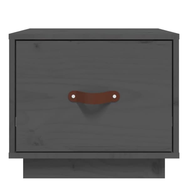 vidaXL sengebord 40x34x35 cm massivt fyrretræ grå
