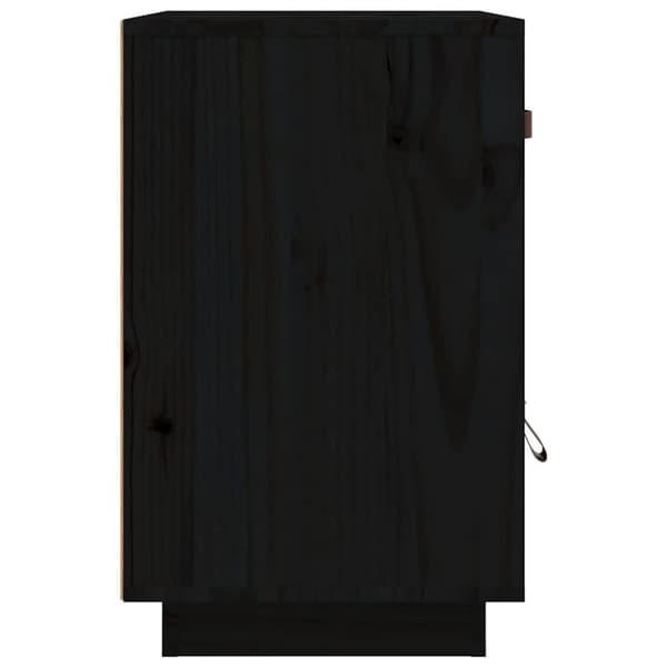 vidaXL sengebord 40x34x55 cm massivt fyrretræ sort