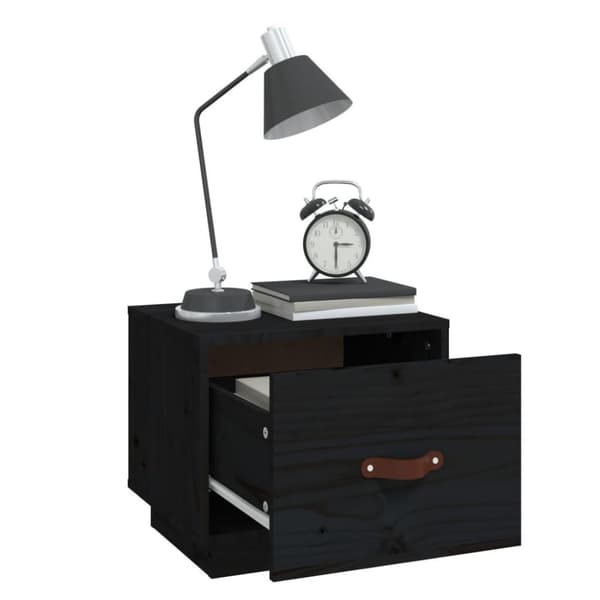 vidaXL Yöpöydät 2 kpl musta 40x34x35 cm täysi mänty