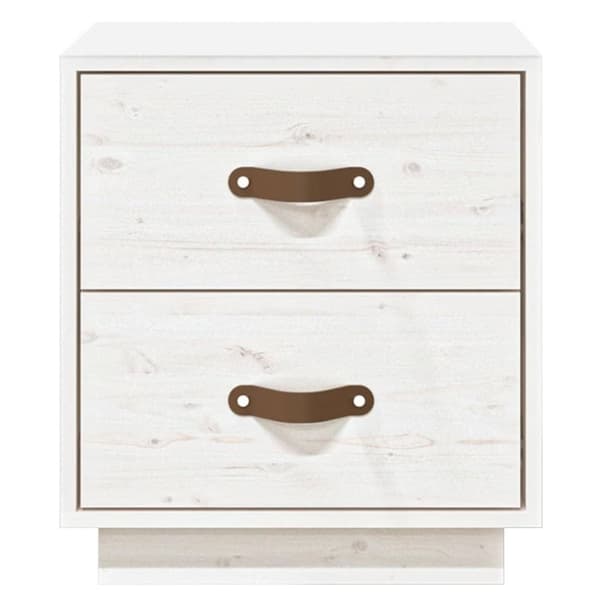vidaXL Nattbord hvit 40x34x45 cm heltre furu