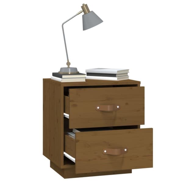 vidaXL Nattbord 2 stk honningbrun 40x34x45 cm heltre furu
