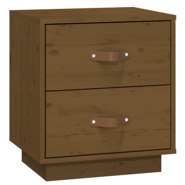 vidaXL Nattbord 2 stk honningbrun 40x34x45 cm heltre furu