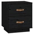 Miniatyrbilde 1 av 9: vidaXL Nattbord svart 40x34x45 heltre furu