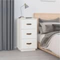 Miniatyrbild 3 av 11: vidaXL Sängbord 2 st vit 40x40x75 cm massiv furu