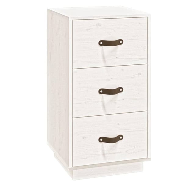 vidaXL Sängbord 2 st vit 40x40x75 cm massiv furu