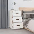 Miniatyrbilde 3 av 10: vidaXL Nattbord hvit 40x40x75 cm heltre furu
