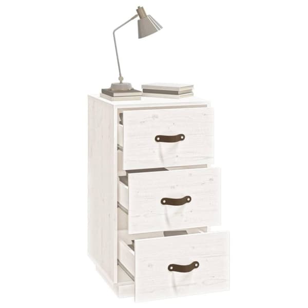 vidaXL Nattbord hvit 40x40x75 cm heltre furu