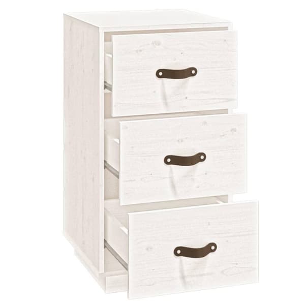 vidaXL Nattbord hvit 40x40x75 cm heltre furu