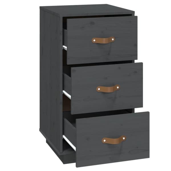 vidaXL Nattbord 2 stk grå 40x40x75 cm heltre furu