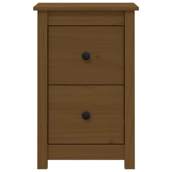 vidaXL sengeborde 2 stk. 40x35x61,5cm massivt fyrretræ gyldenbrun