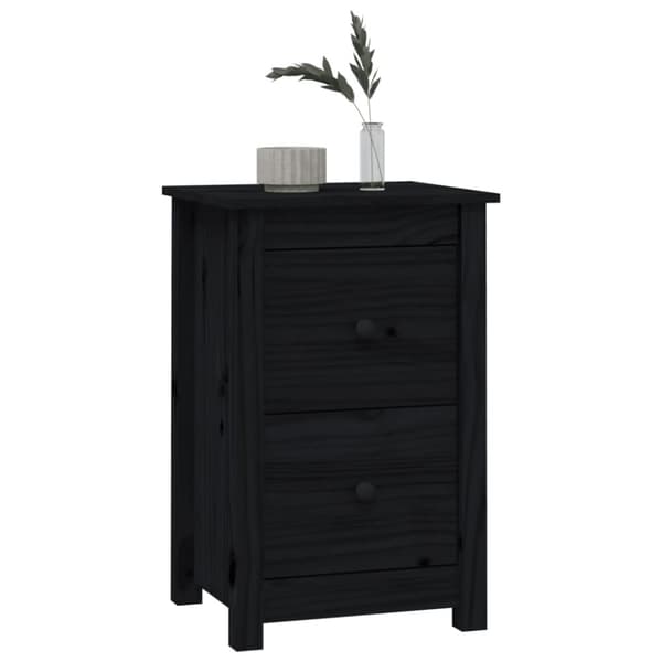 vidaXL Yöpöytä musta 40x35x61,5 cm täysi mänty